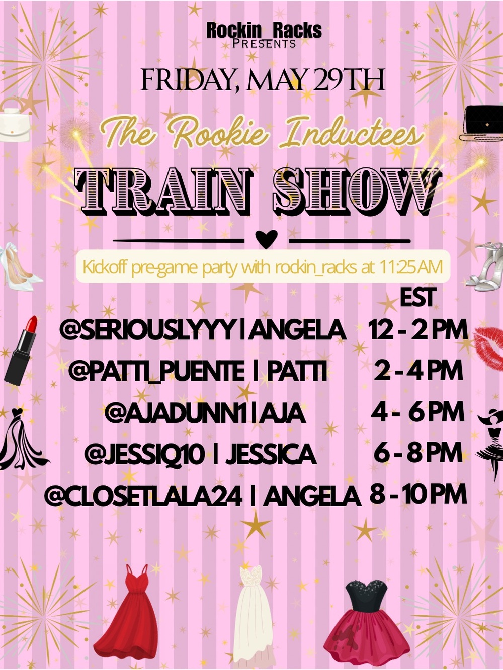 ✨The Rookie Train Show Friday, May 29th 
Kickoff @ 11:25AM EST✨